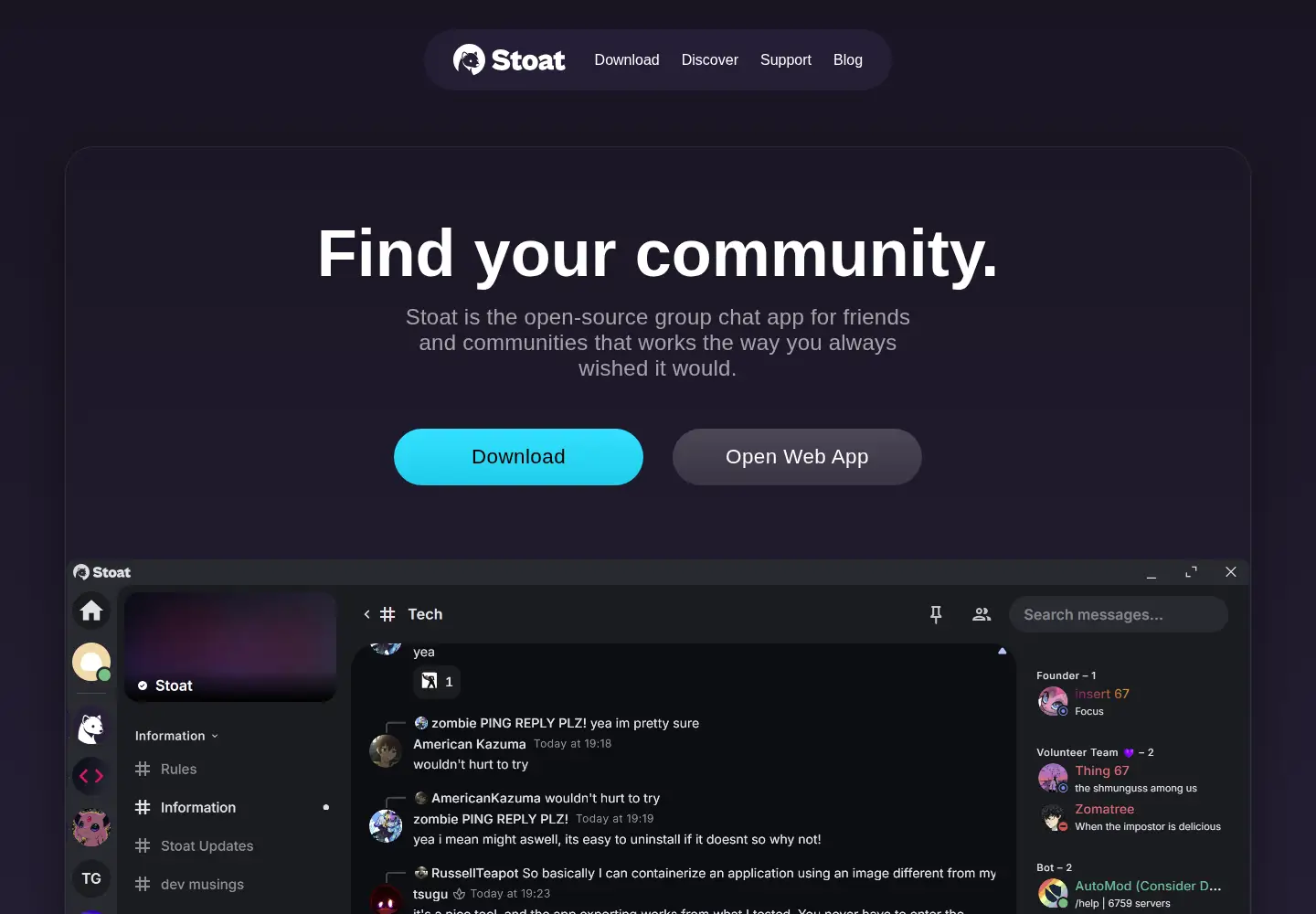 Screenshot of revolt.chat