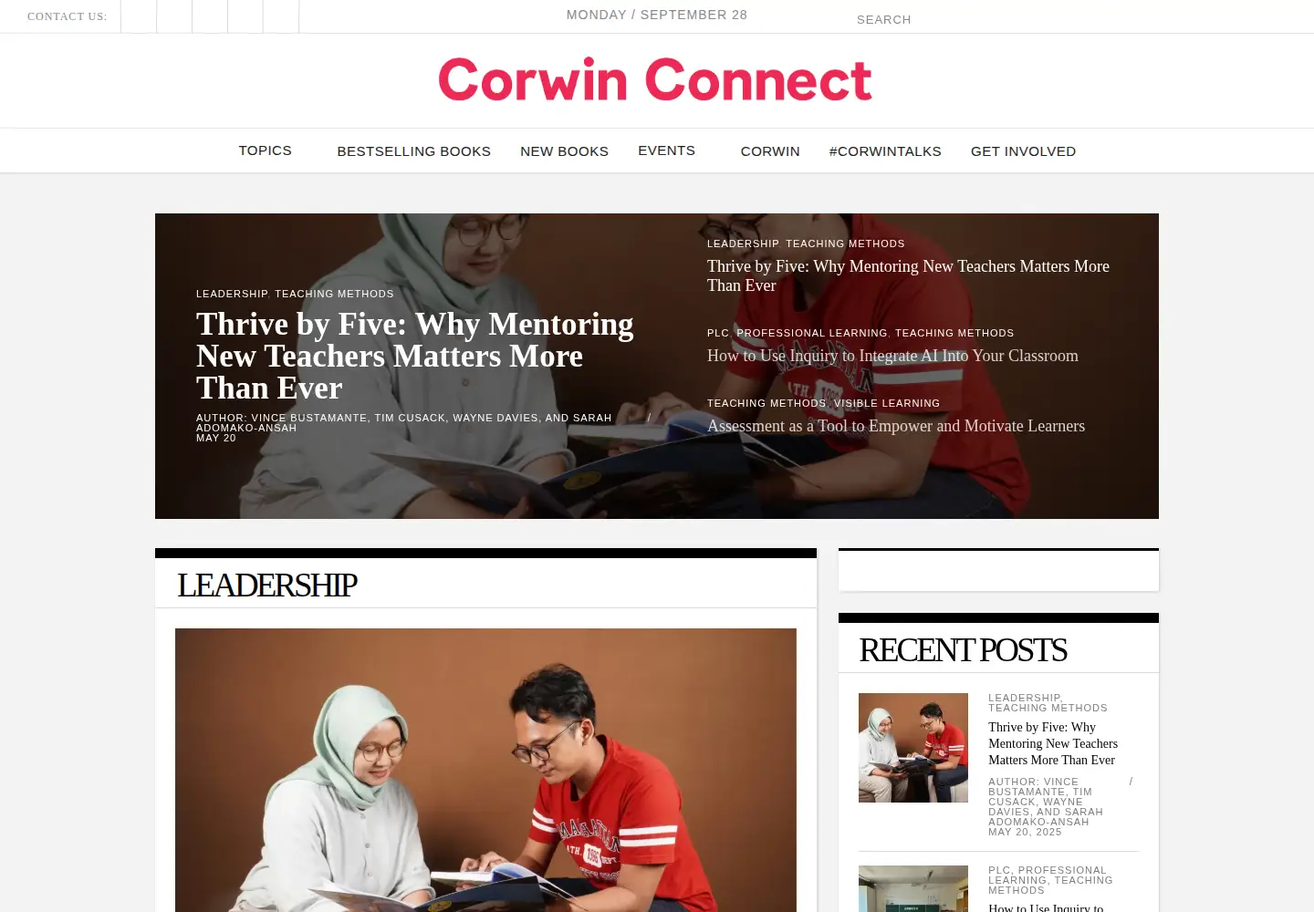 Screenshot of corwin-connect.com