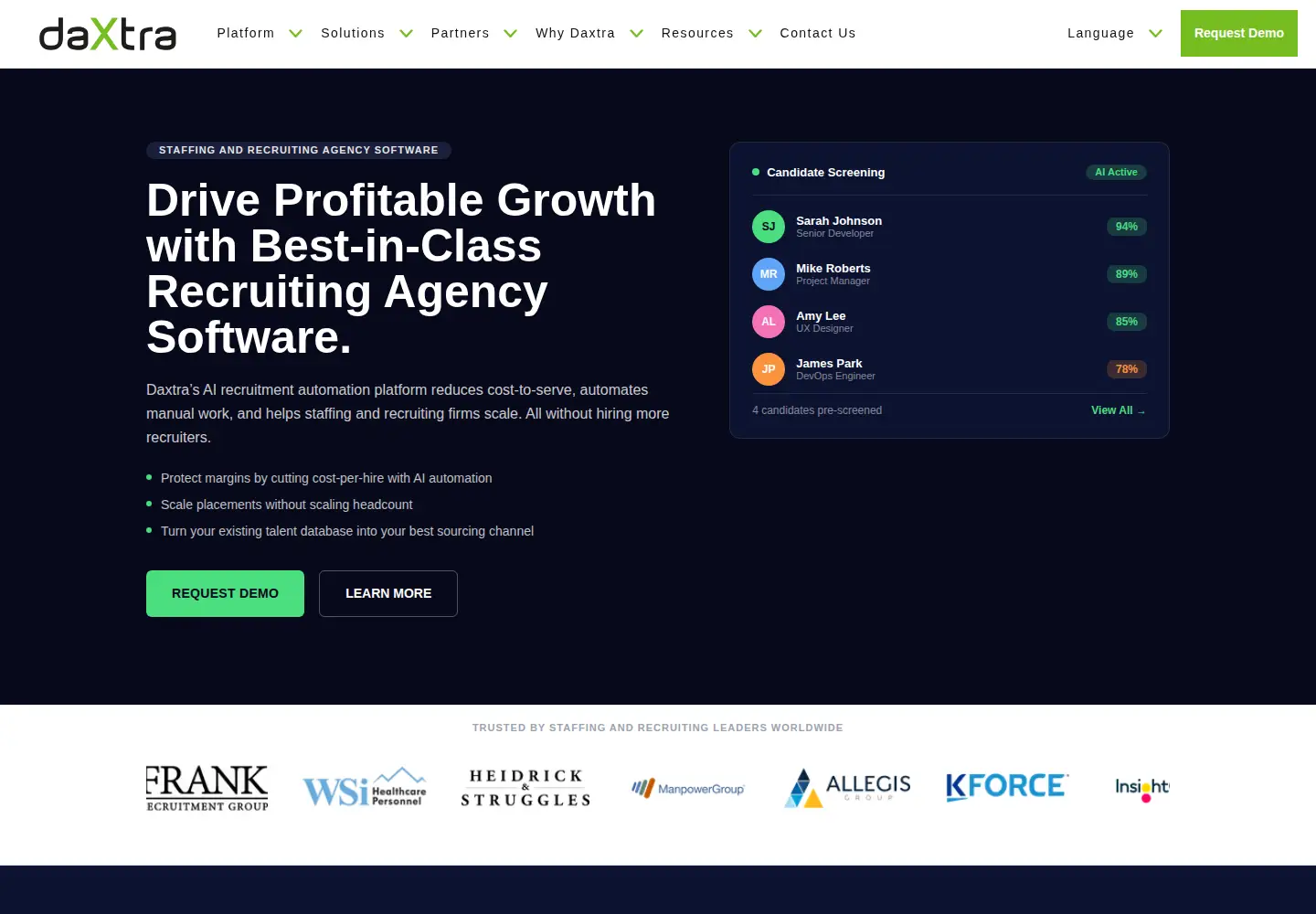 Screenshot of daxtra.com