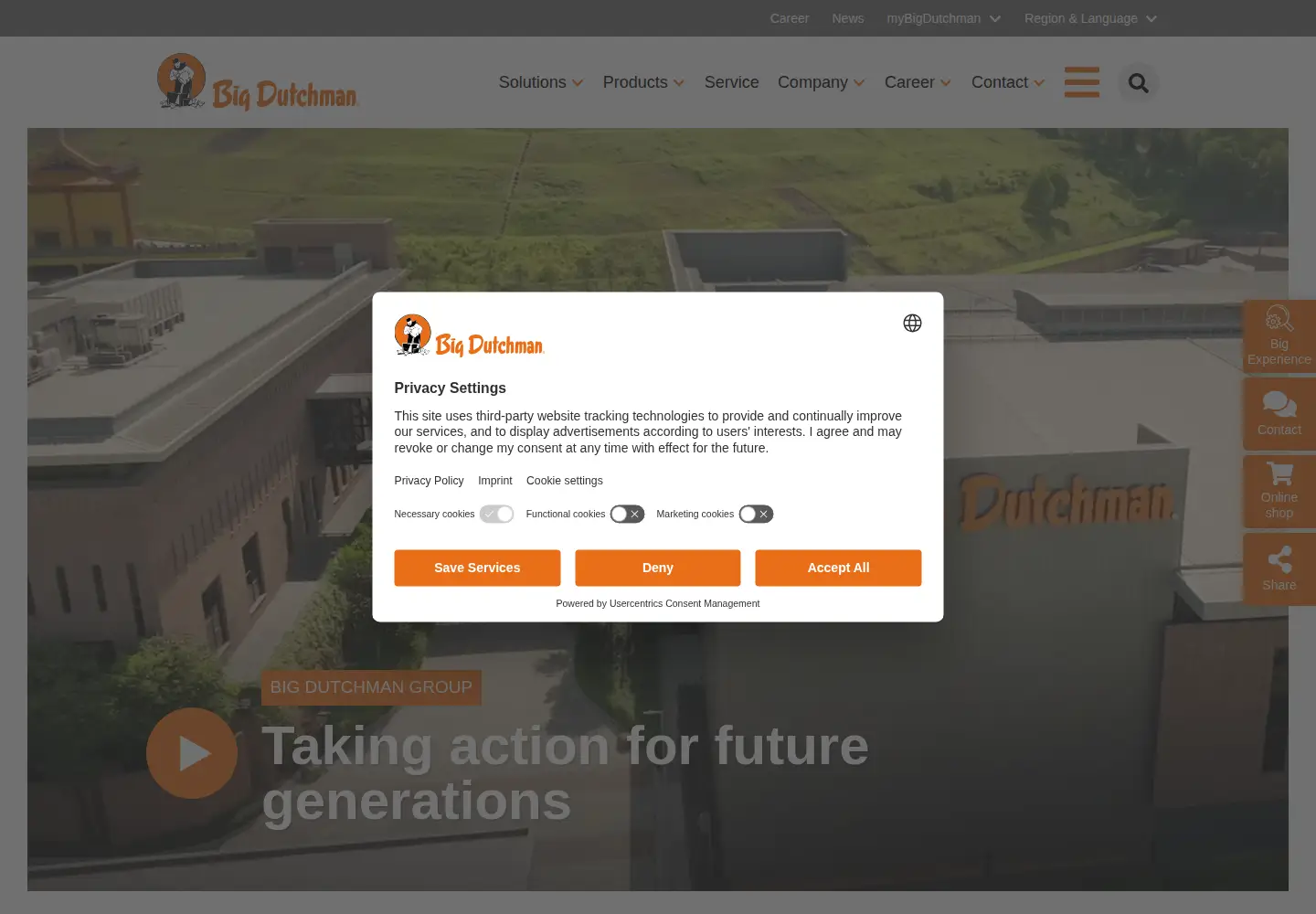 Screenshot of bigdutchman.com