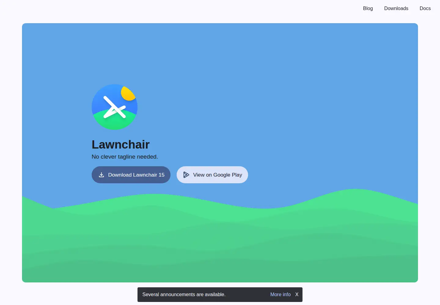 Screenshot of lawnchair.app