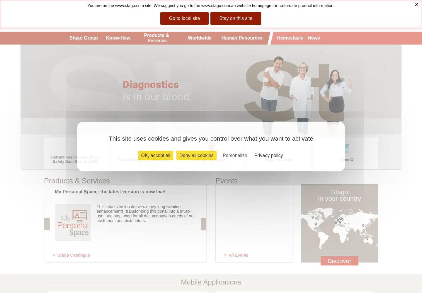 Screenshot of stago.com