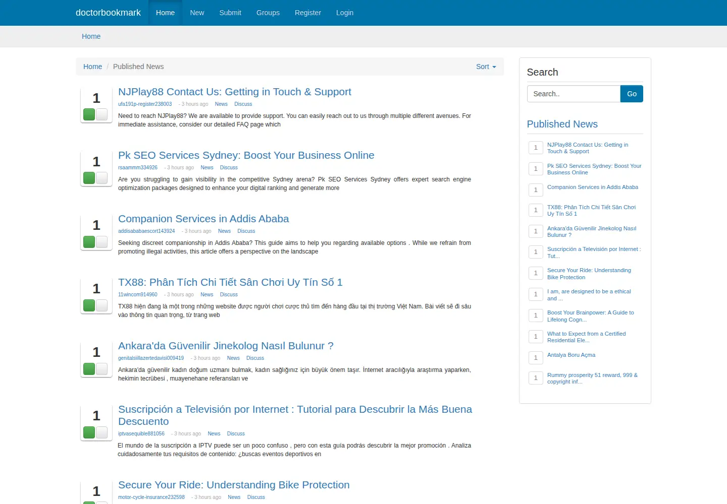 Screenshot of doctorbookmark.com