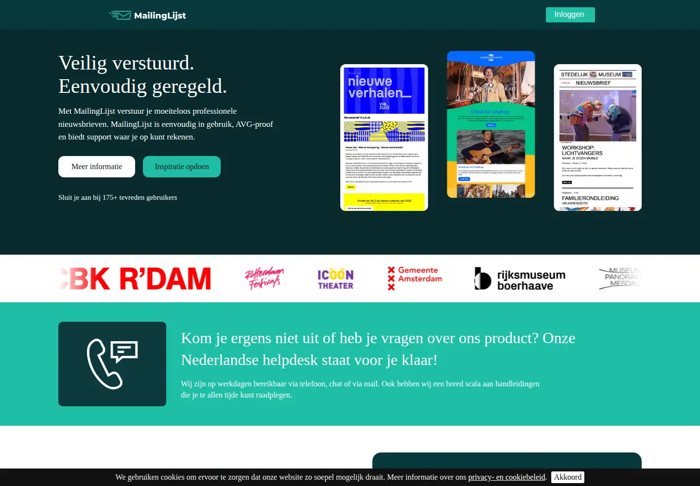 Screenshot of mailinglijst.nl