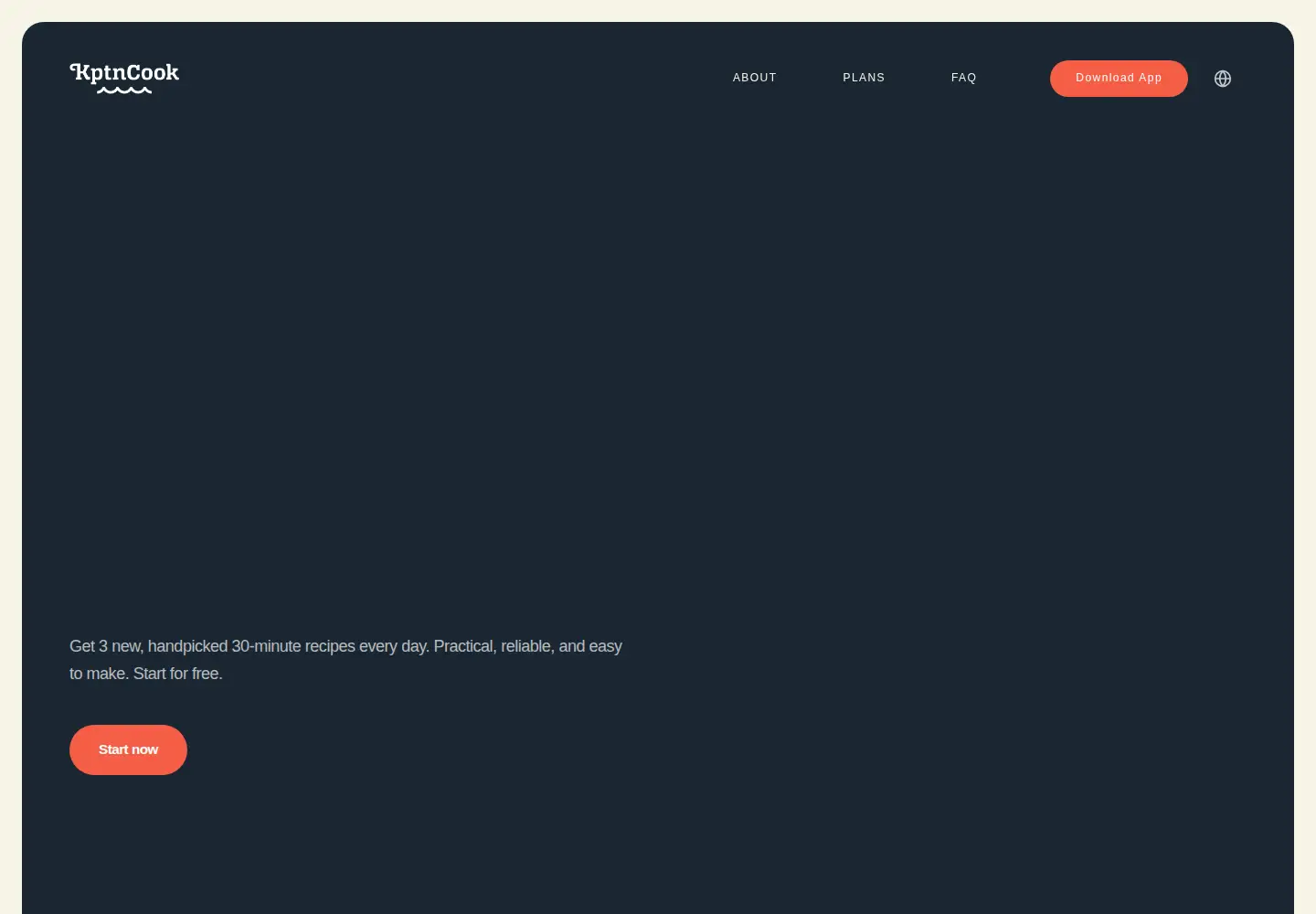 Screenshot of kptncook.com