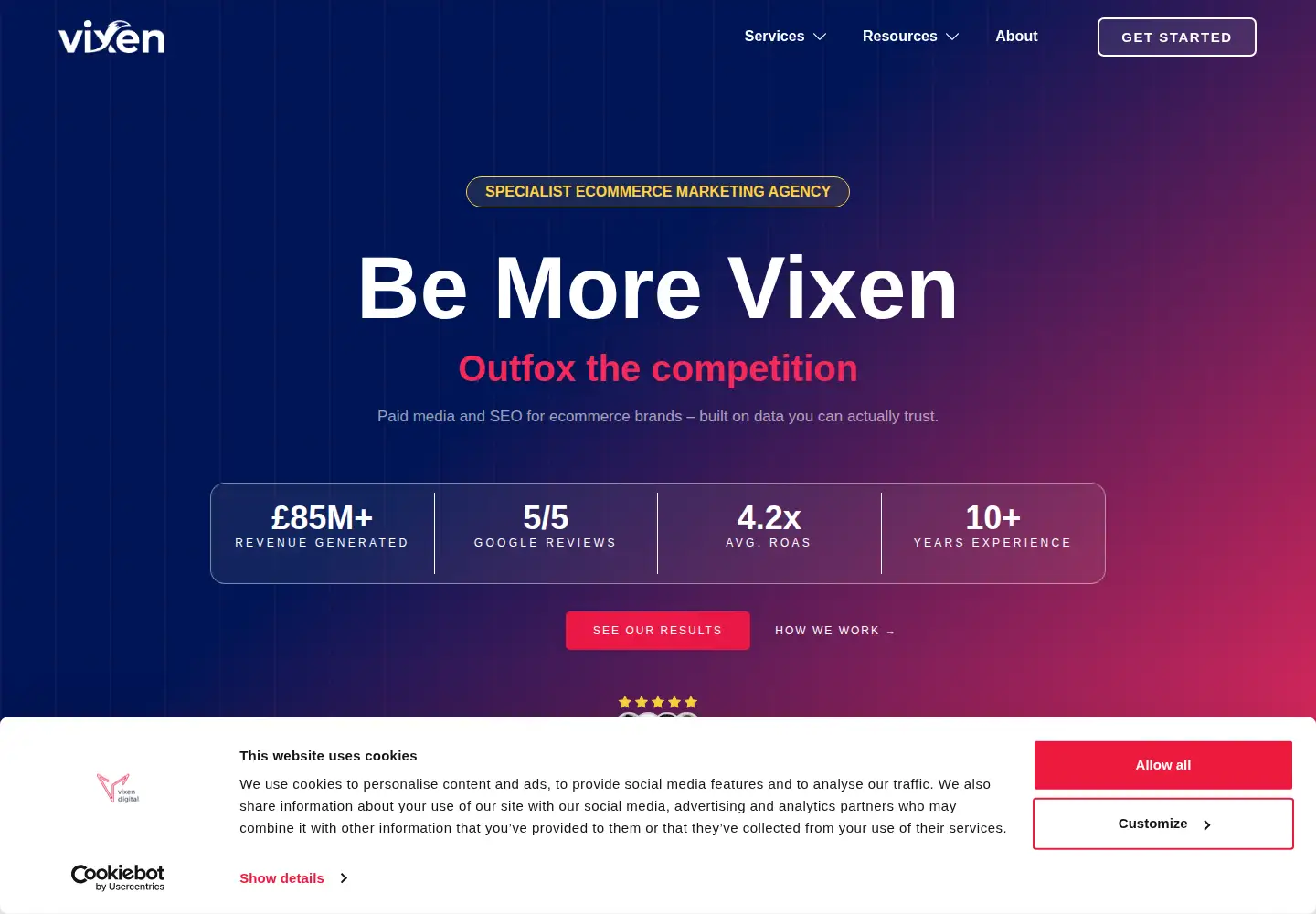 Screenshot of vixendigital.com
