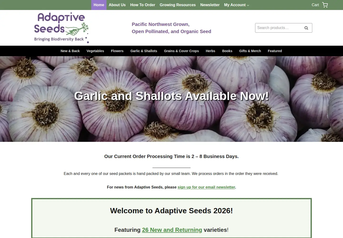 Screenshot of adaptiveseeds.com