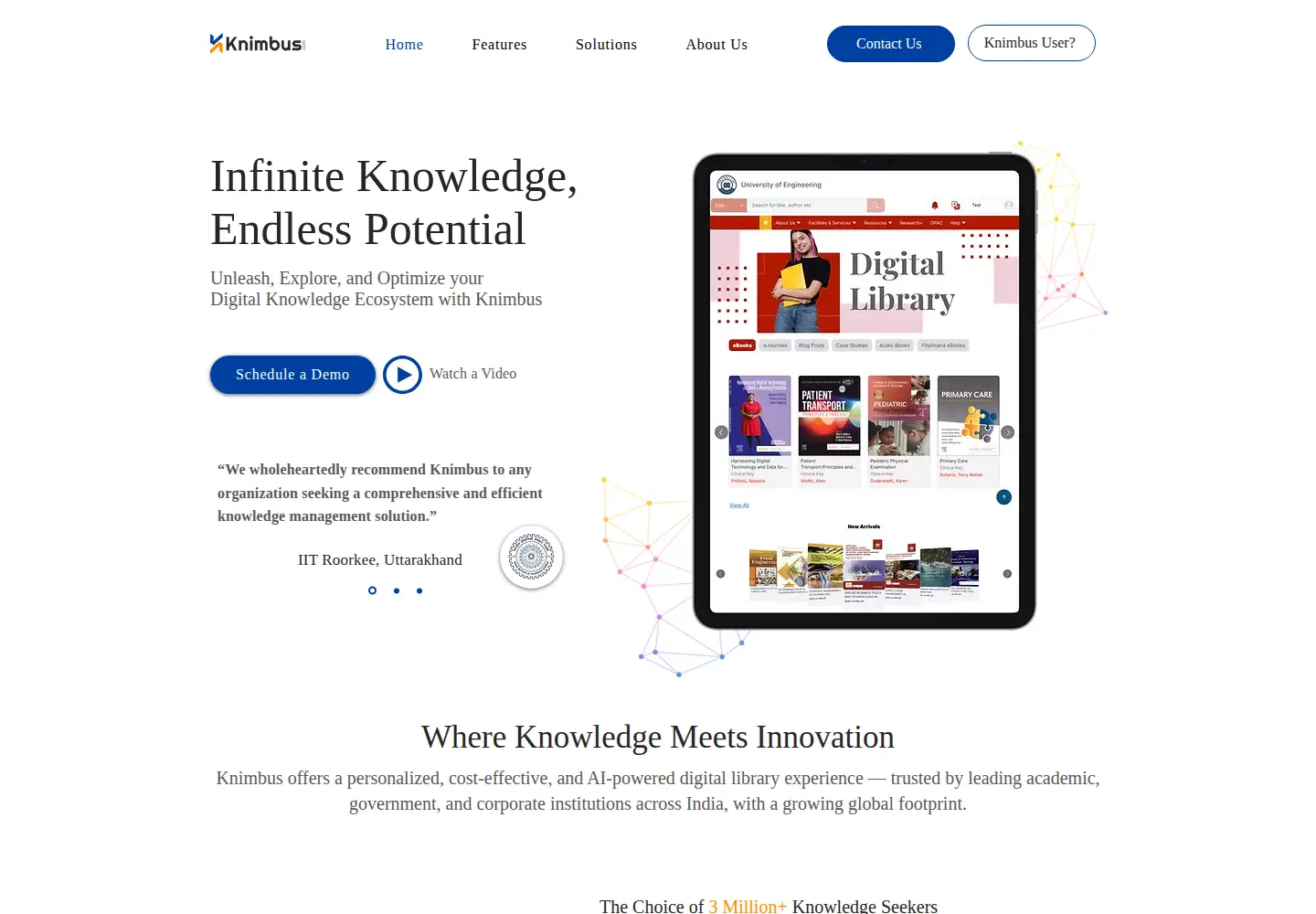 Screenshot of knimbus.com