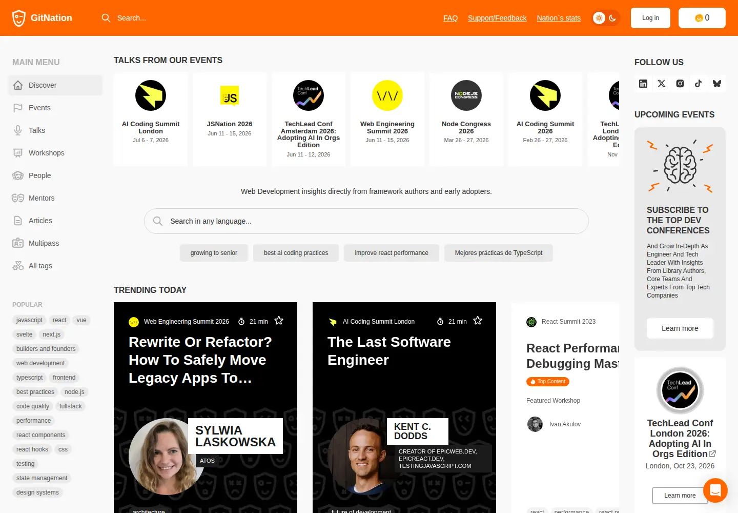 Captured homepage of gitnation.org in the current scan