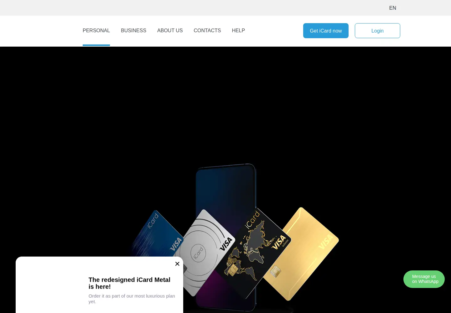 Screenshot of icard.com