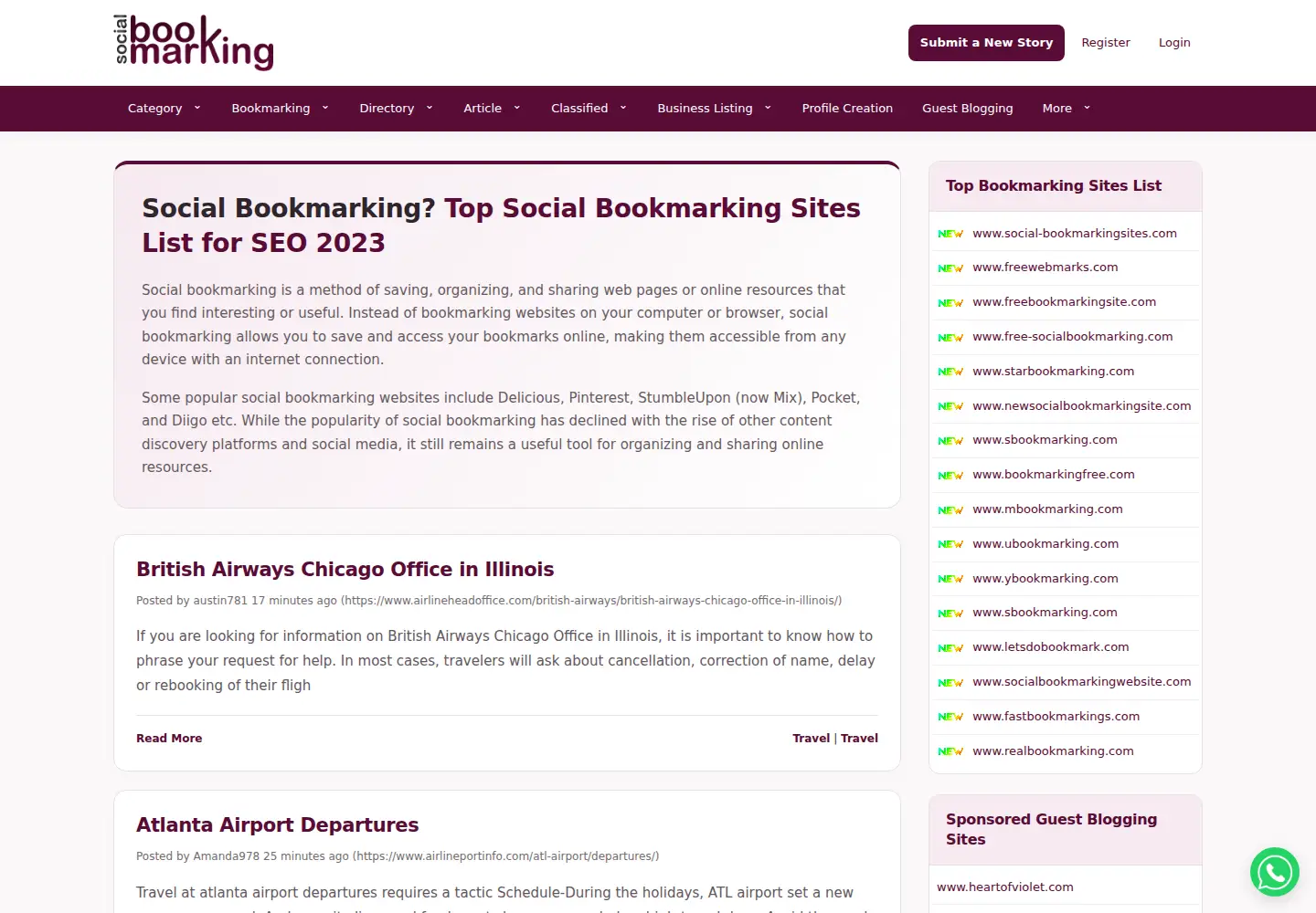 Screenshot of realbookmarking.com
