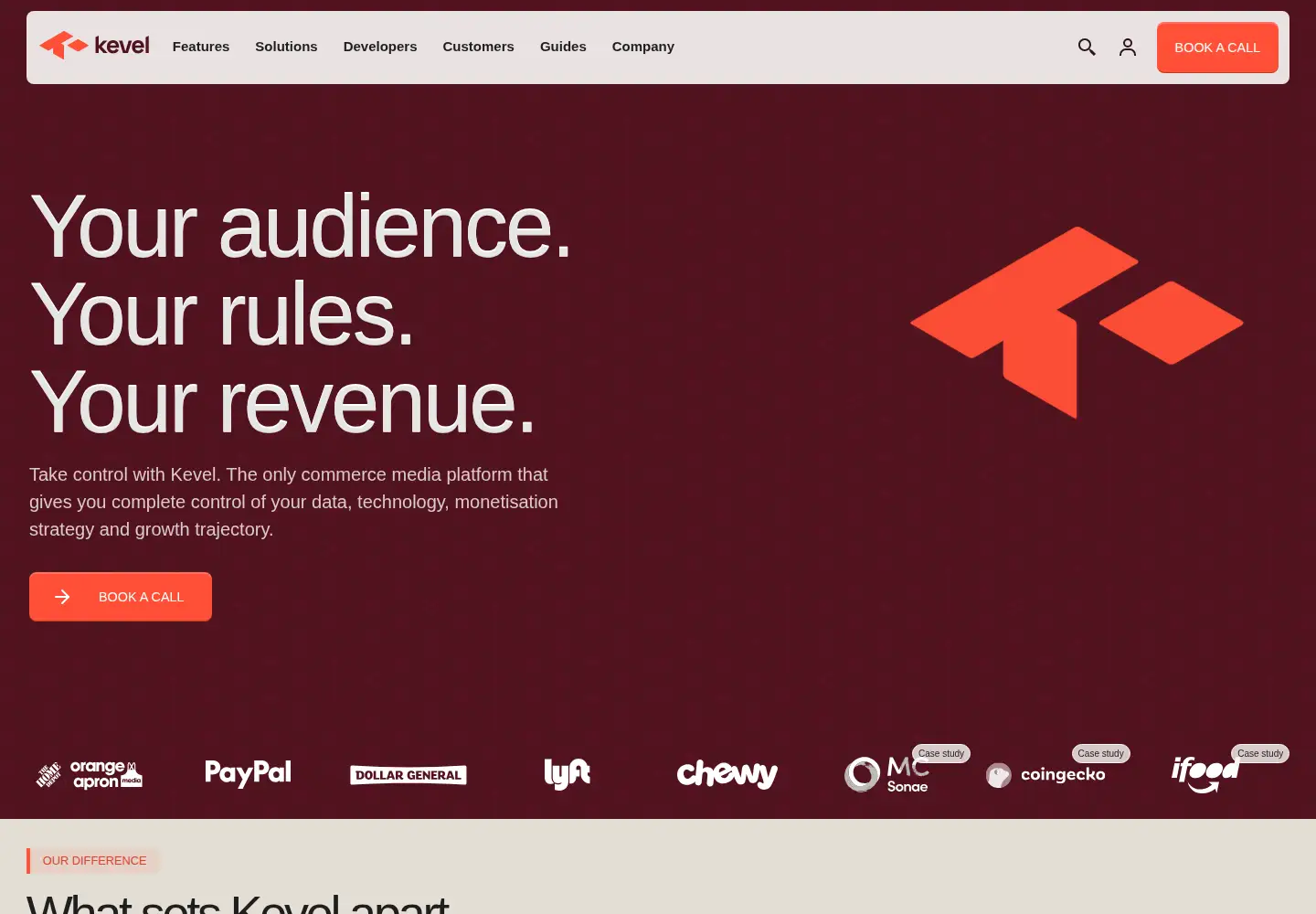 Captured homepage of adzerk.com in the current scan
