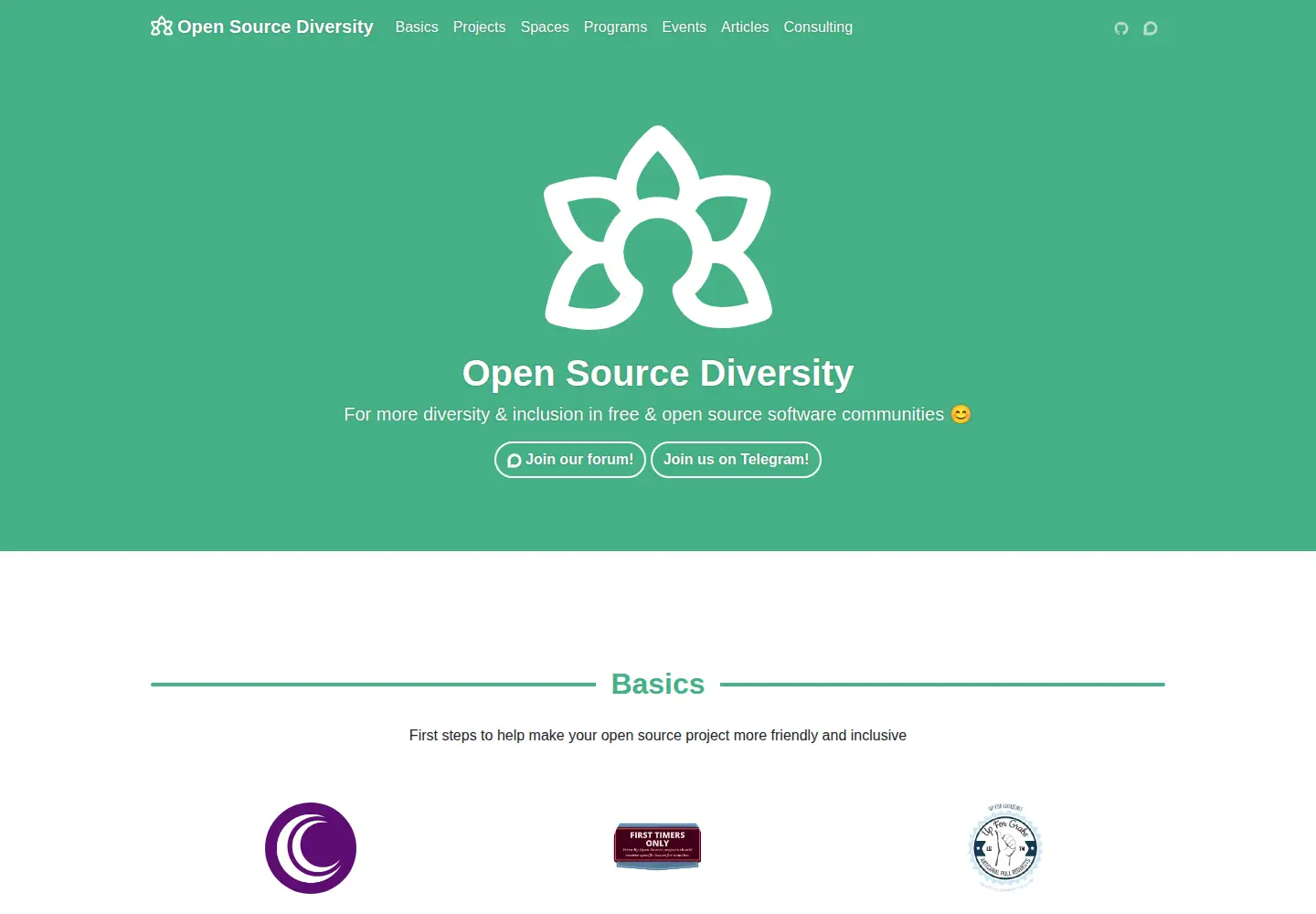 Screenshot of opensourcediversity.org