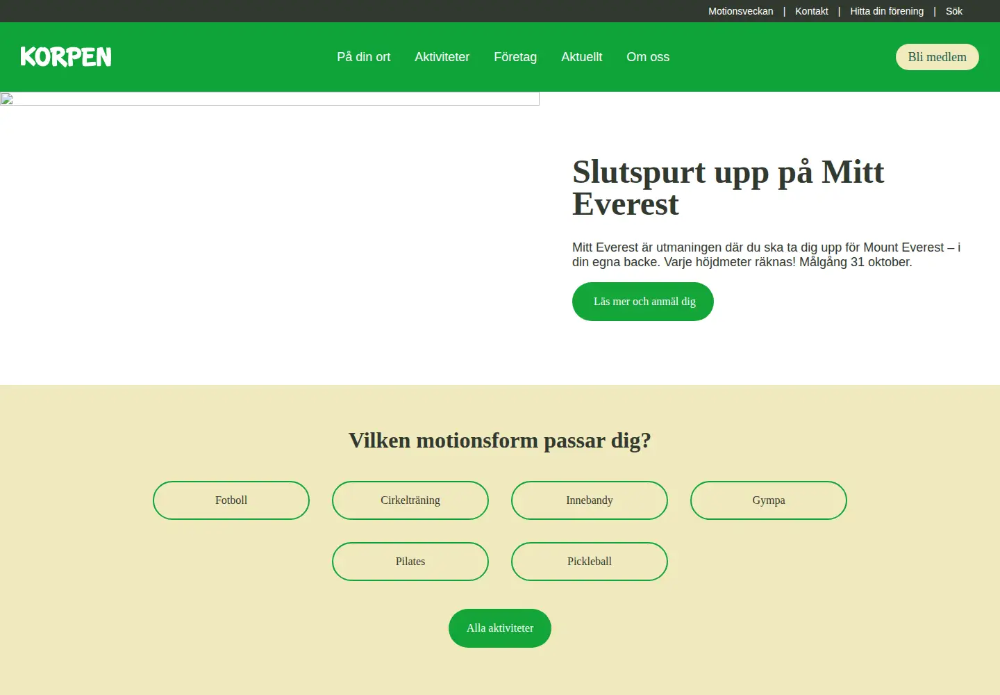 Screenshot of korpen.se
