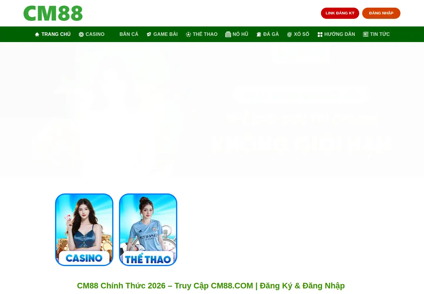 Captured homepage of cm88.vision in the current scan