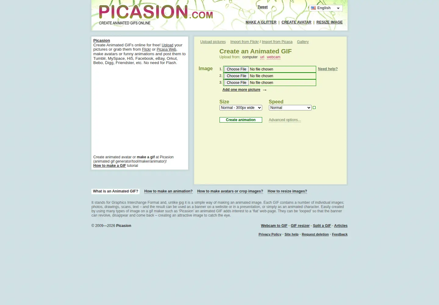 Screenshot of picasion.com