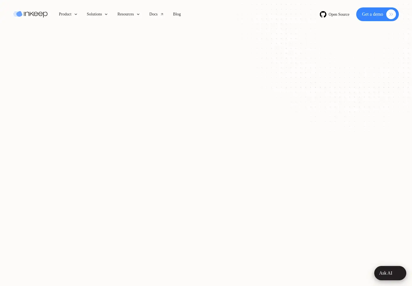 Captured homepage of inkeep.com in the current scan