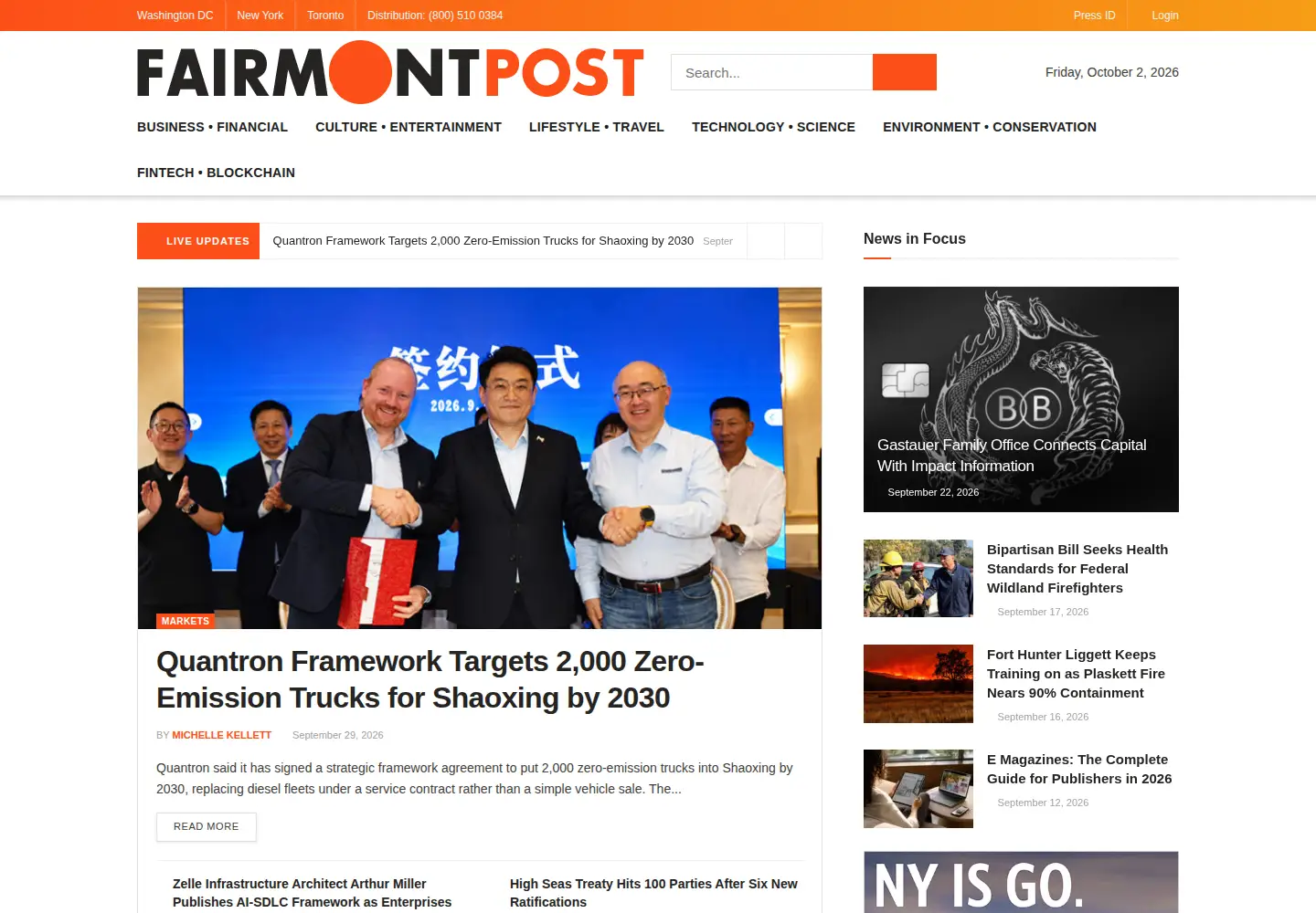Captured homepage of fairmontpost.com in the current scan