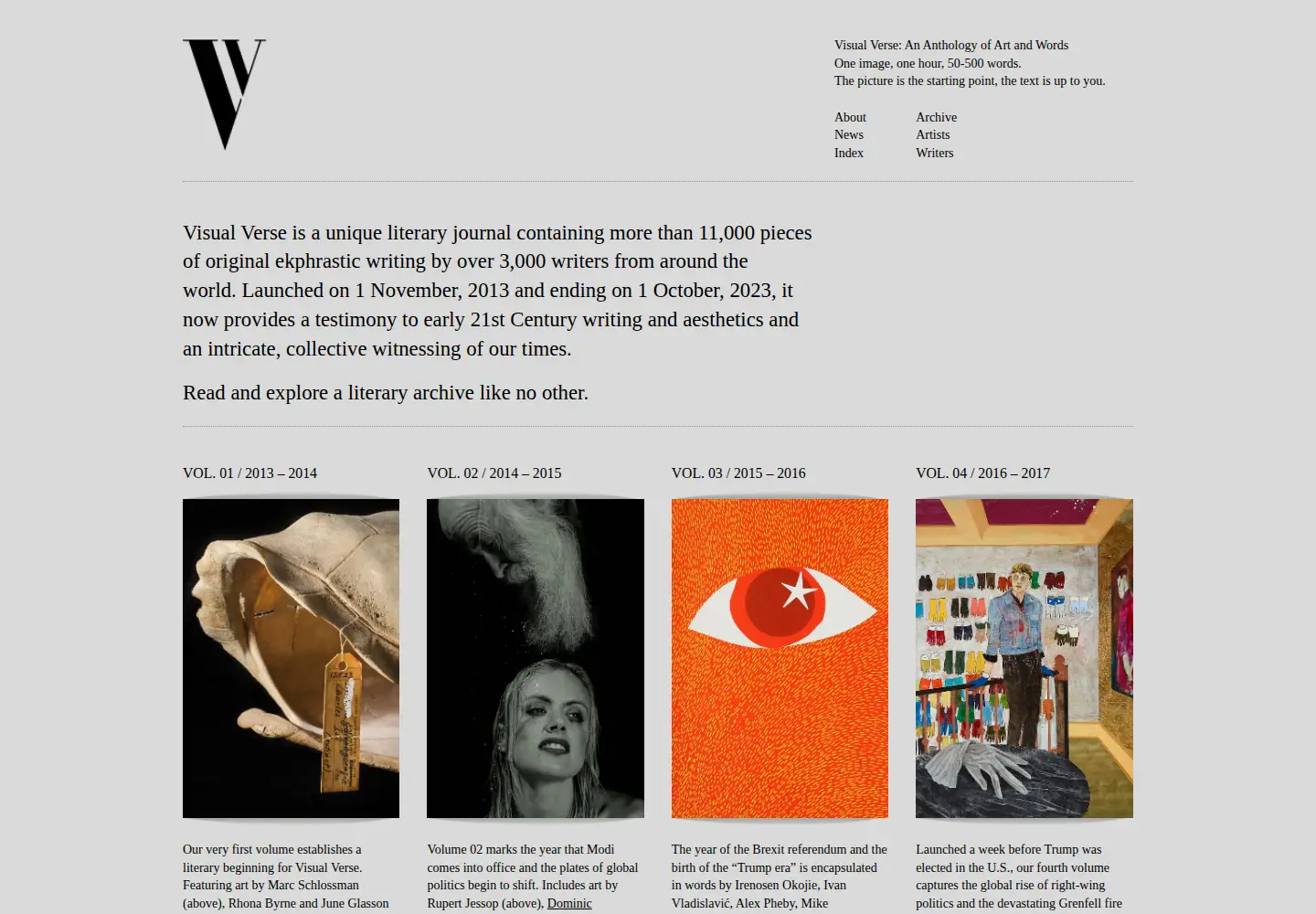Captured homepage of visualverse.org in the current scan