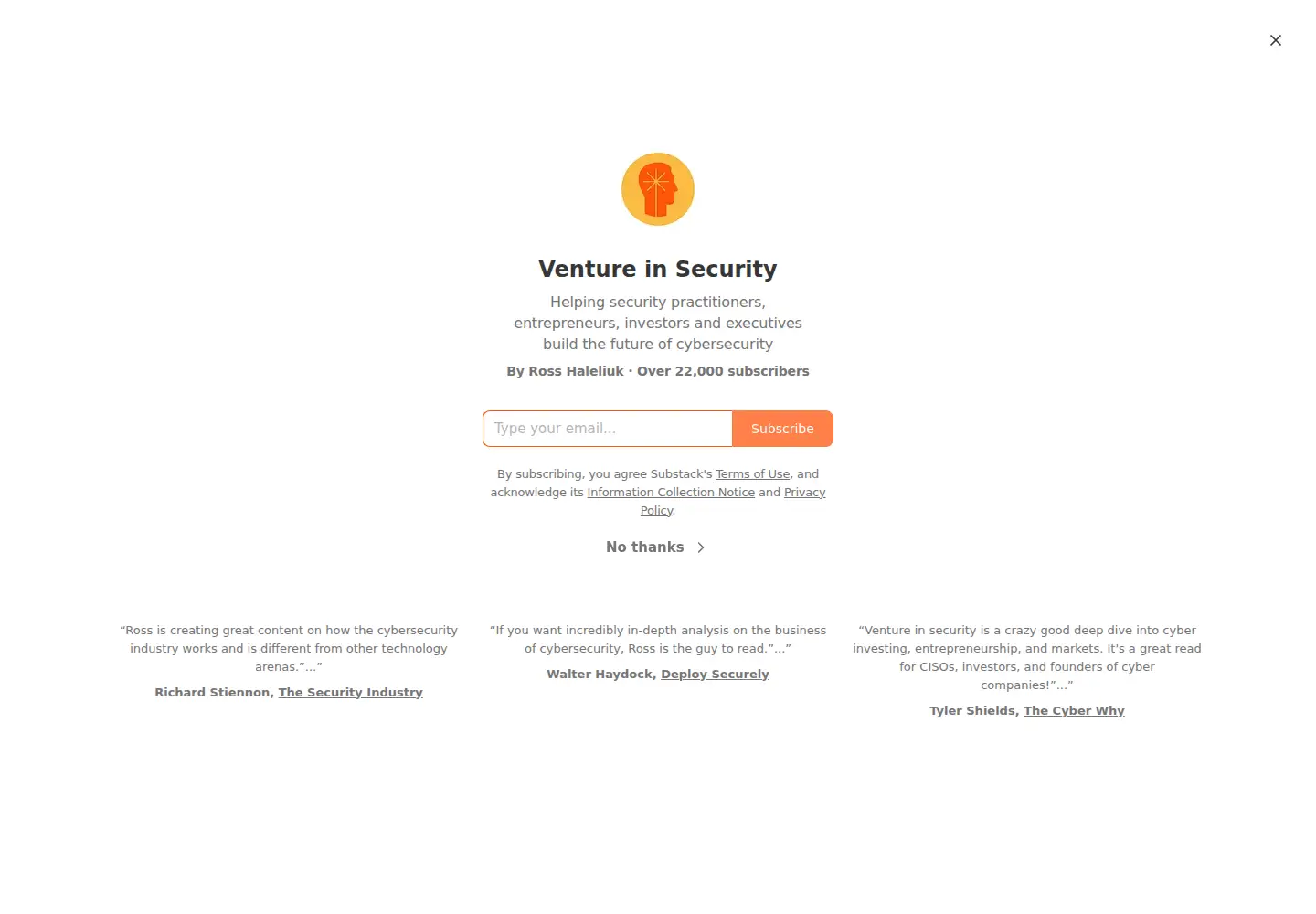 Captured homepage of ventureinsecurity.net in the current scan