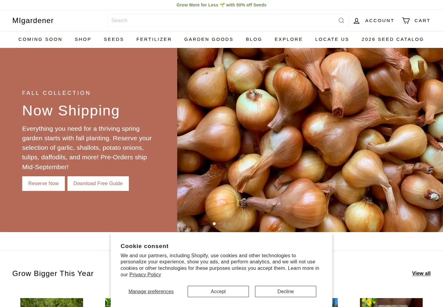 Captured homepage of migardener.com in the current scan