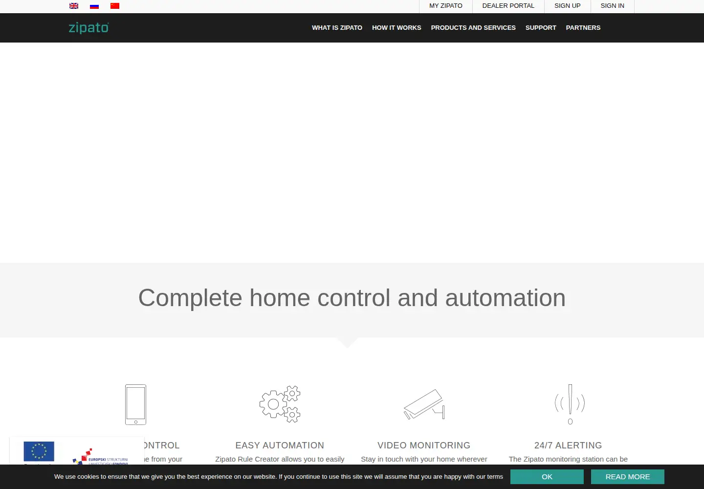 Screenshot of zipato.com