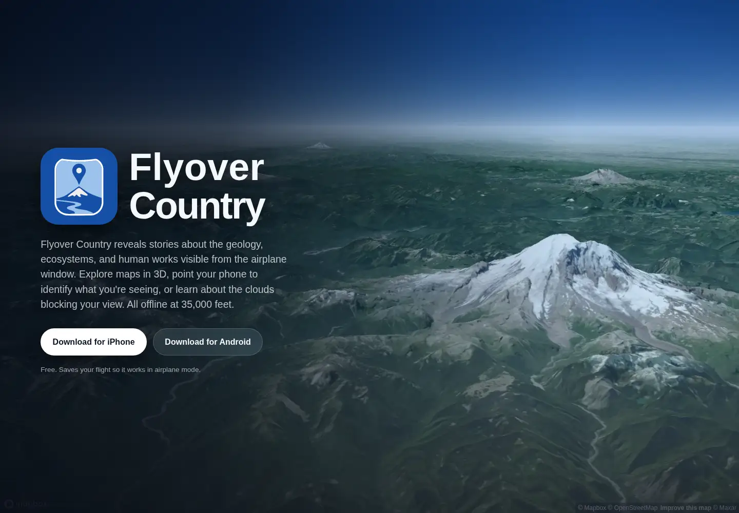 Screenshot of flyovercountry.io
