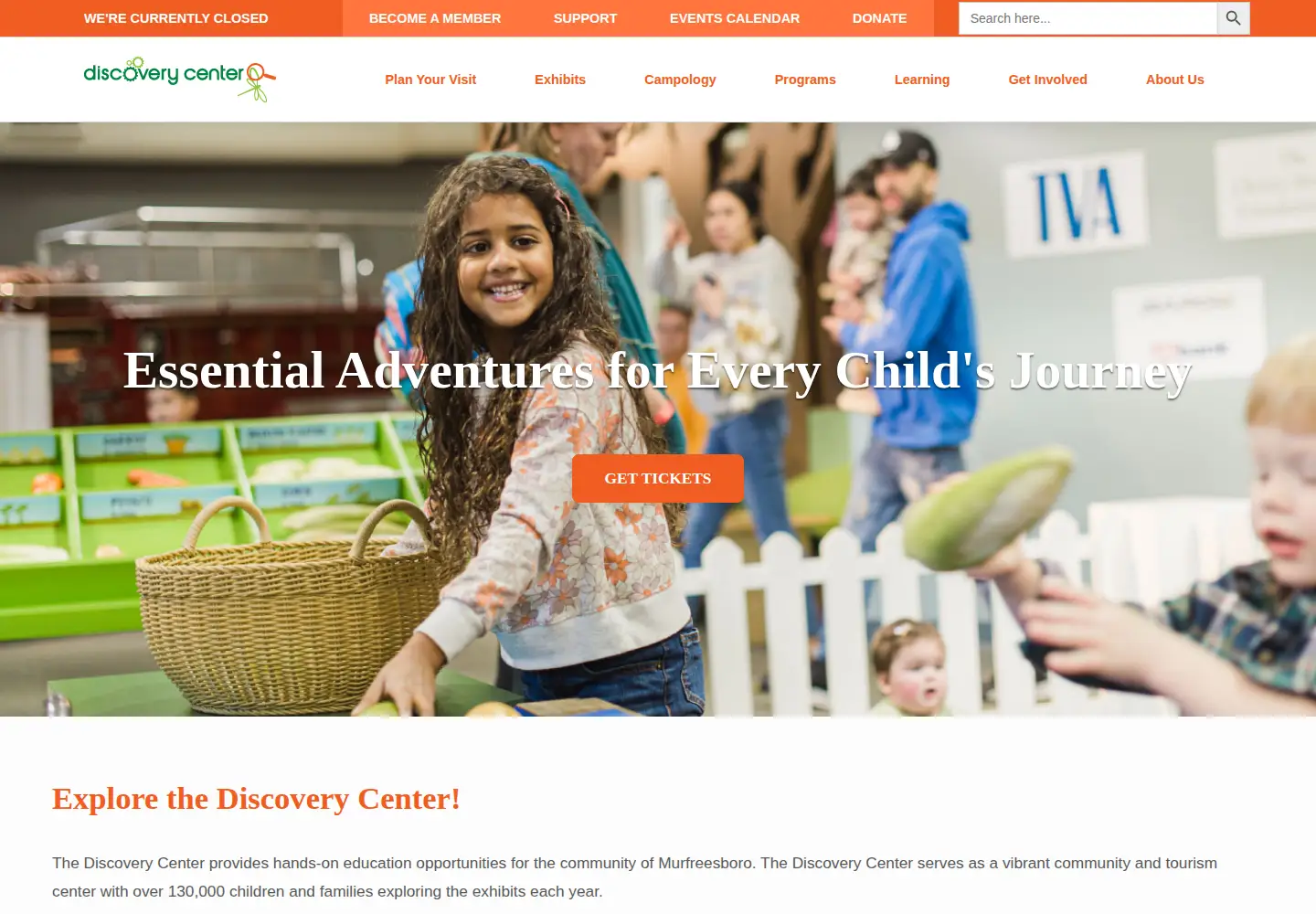 Captured homepage of explorethedc.org in the current scan