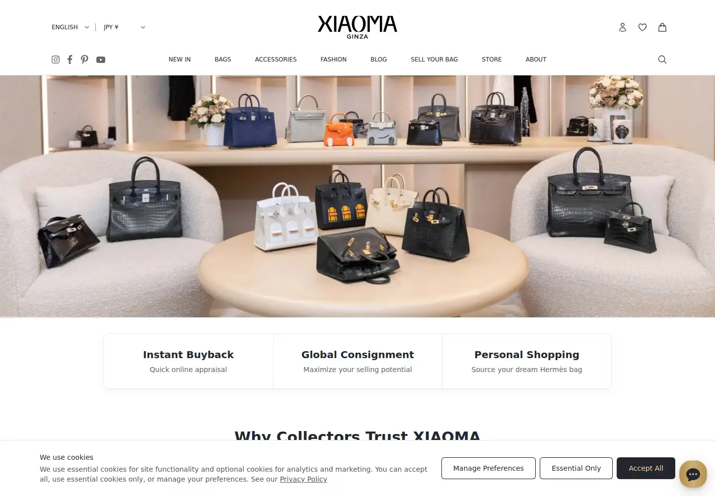 Captured homepage of ginzaxiaoma.com in the current scan