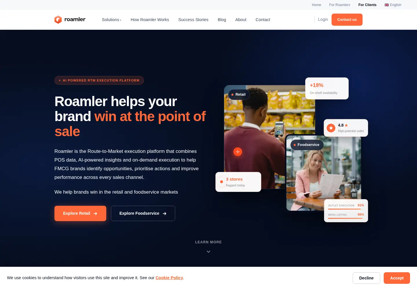 Screenshot of roamler.com