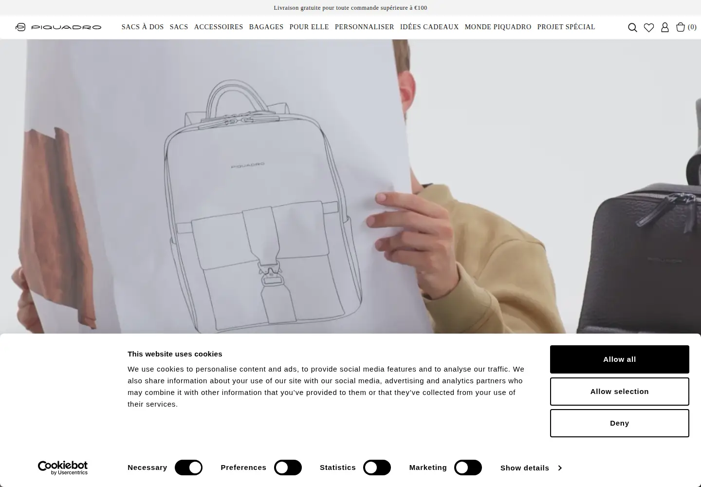 Screenshot of piquadro.com
