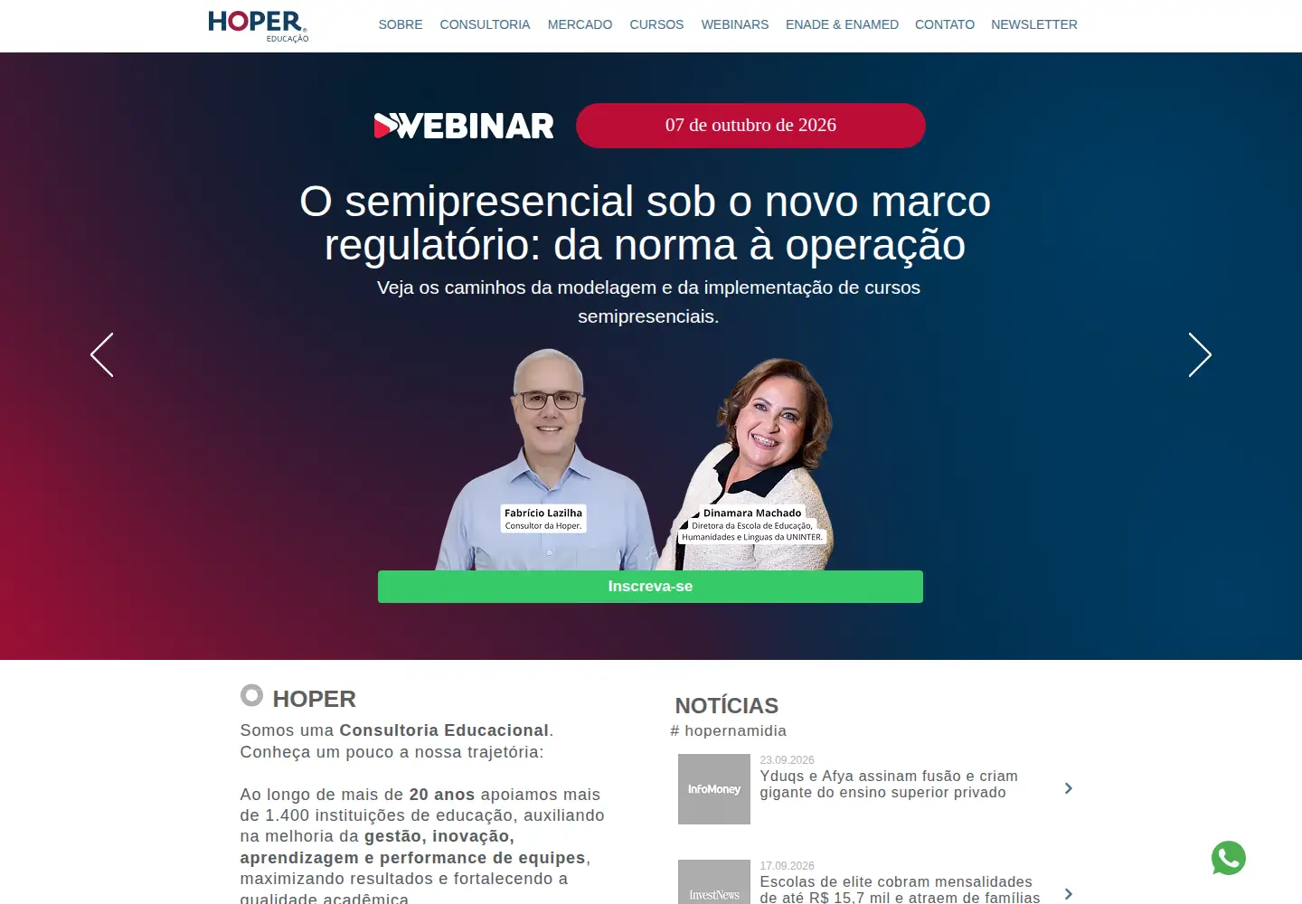 Captured homepage of hoper.com.br in the current scan