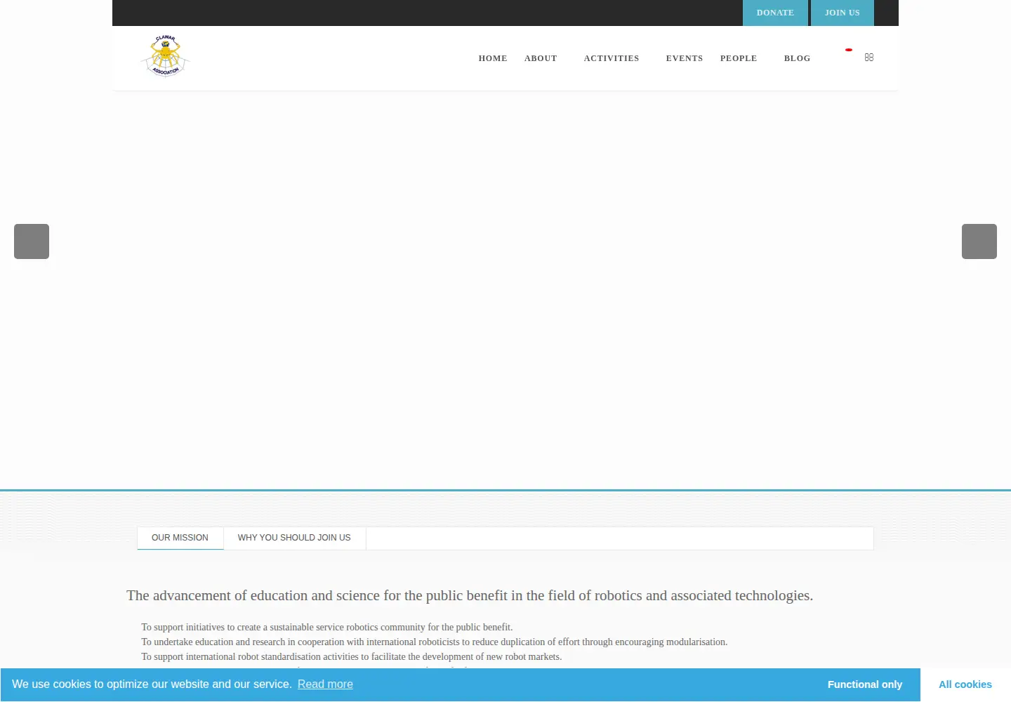 Captured homepage of clawar.org in the current scan