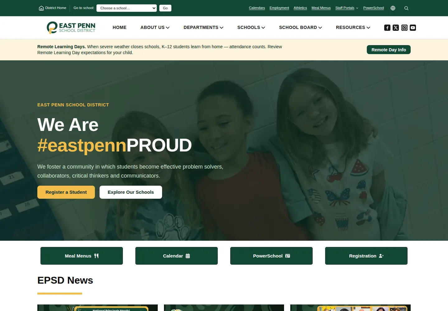Screenshot of eastpennsd.org