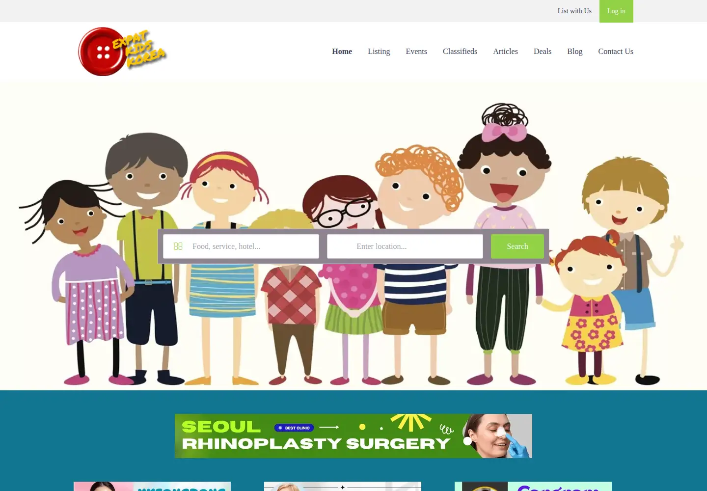 Captured homepage of expatkidskorea.com in the current scan