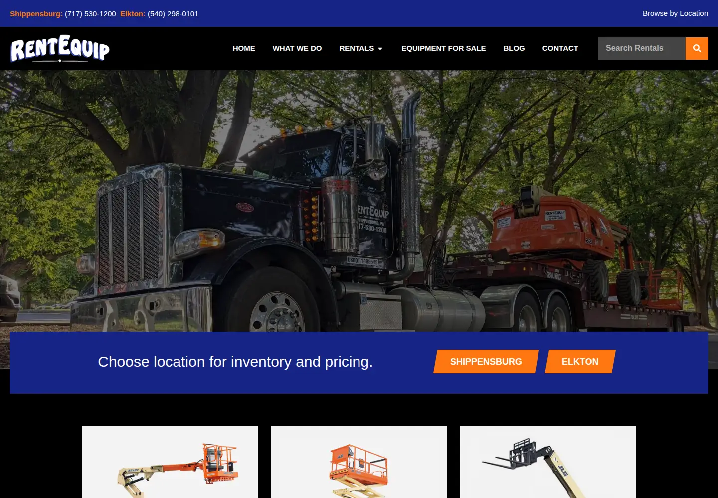 Screenshot of rentequiphere.com
