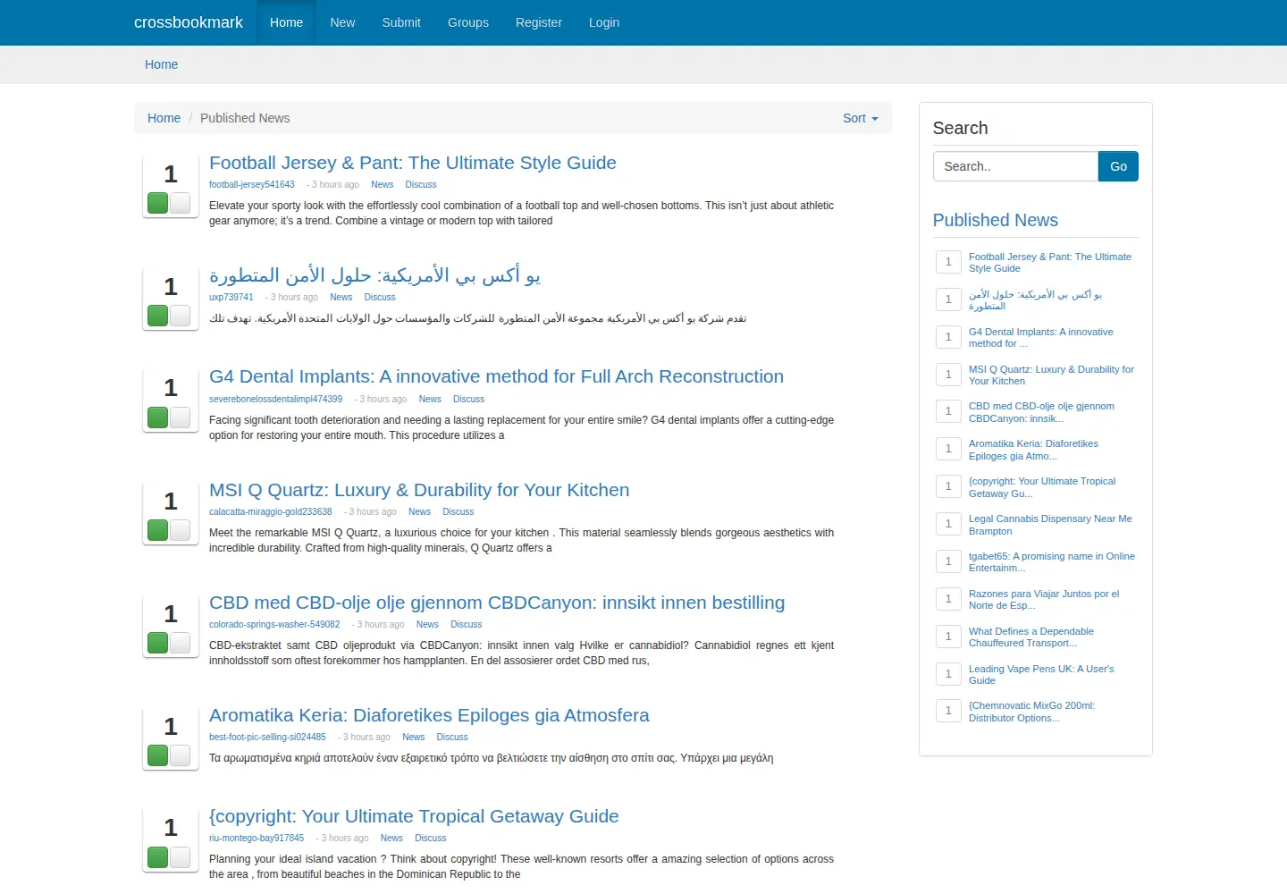 Screenshot of crossbookmark.com