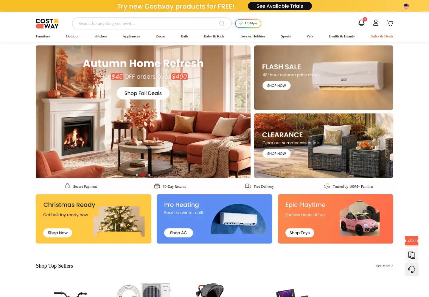 Screenshot of costway.com
