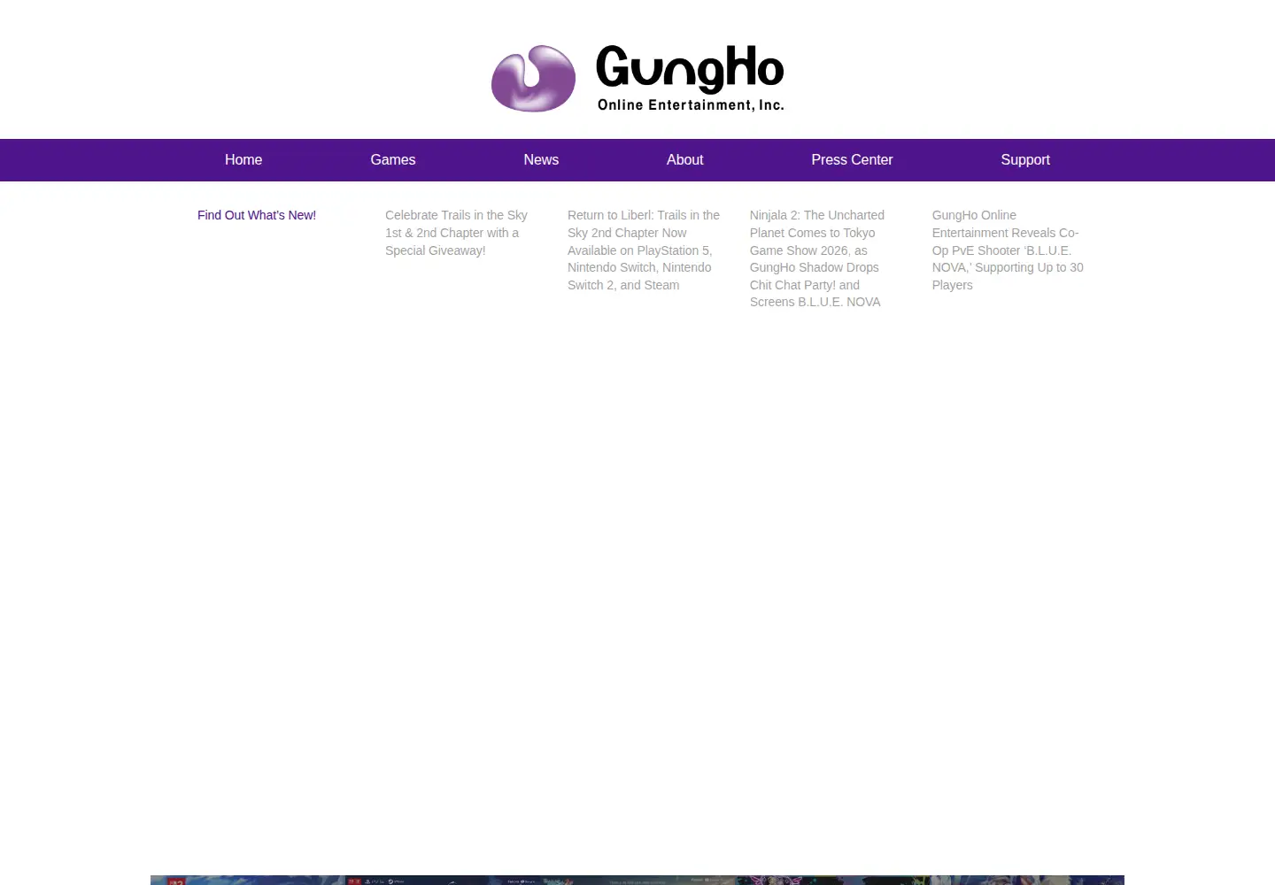 Captured homepage of gunghoonline.com in the current scan