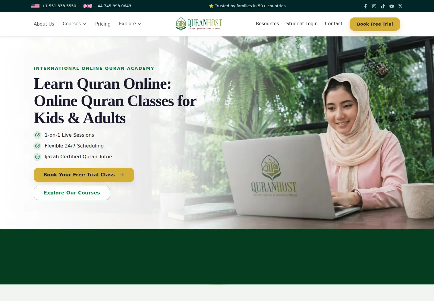 Screenshot of quranhost.com