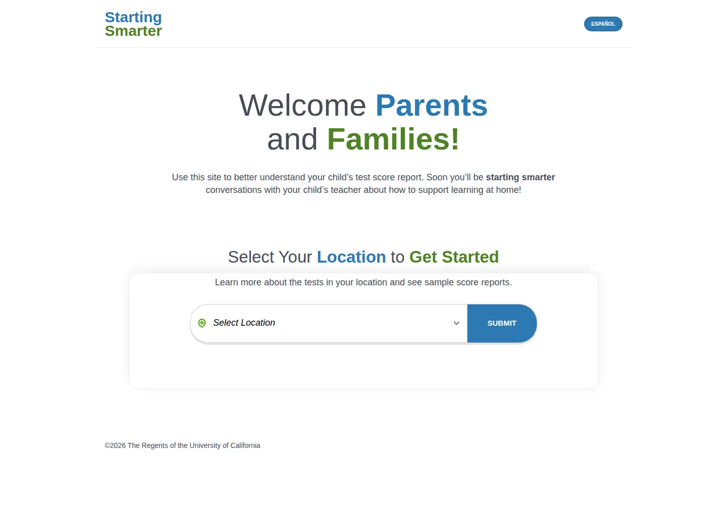 Screenshot of startingsmarter.org