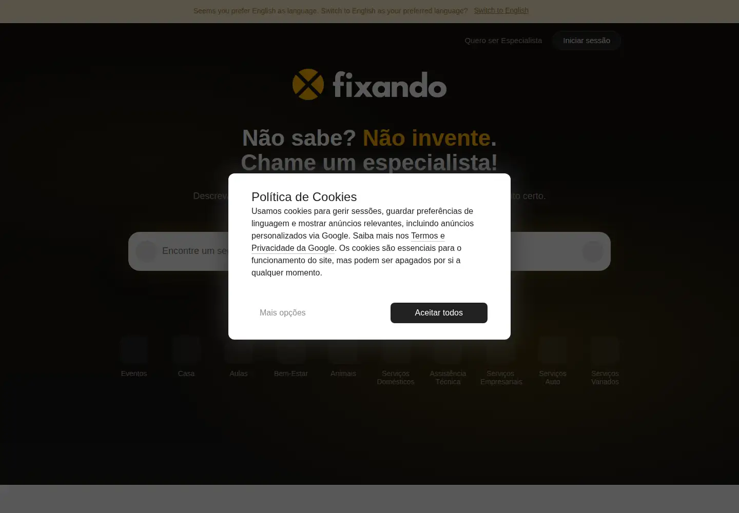 Screenshot of fixando.pt