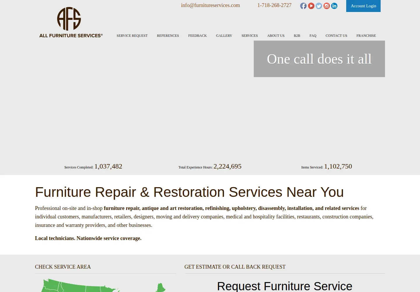 Captured homepage of furnitureservices.com in the current scan