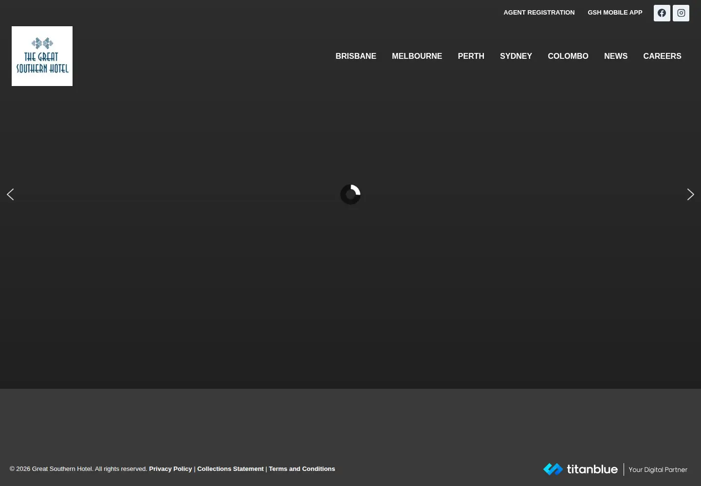 Captured homepage of greatsouthernhotel.com.au in the current scan