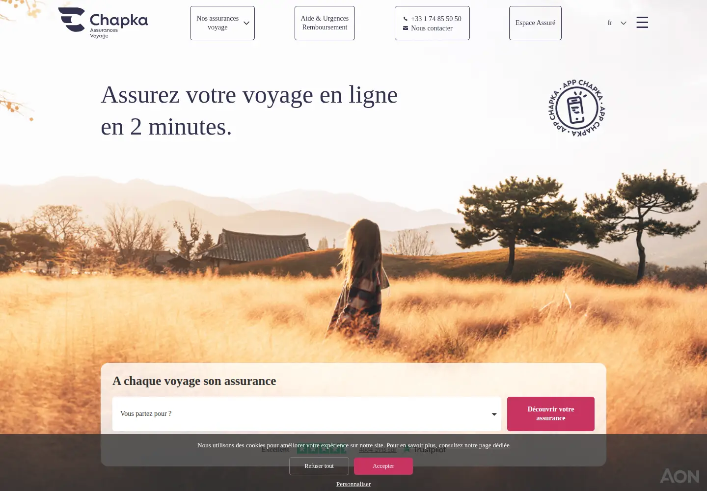 Captured homepage of chapkadirect.fr in the current scan