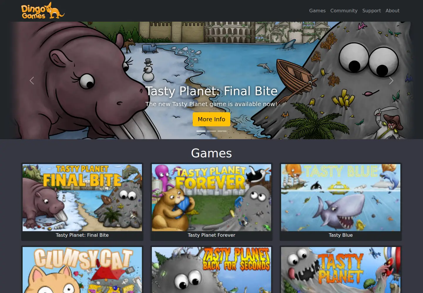 Screenshot of dingogames.com