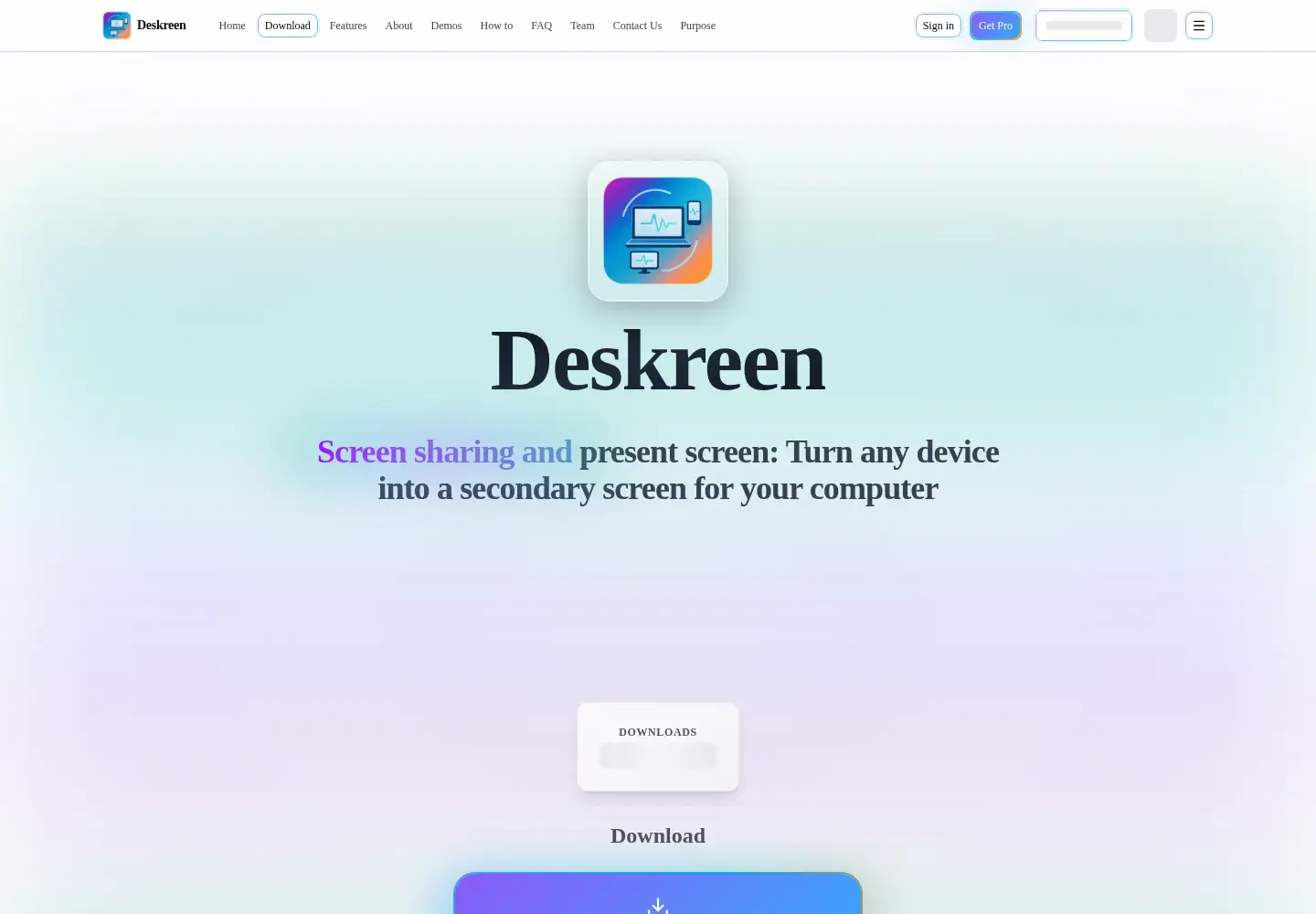 Screenshot of deskreen.com