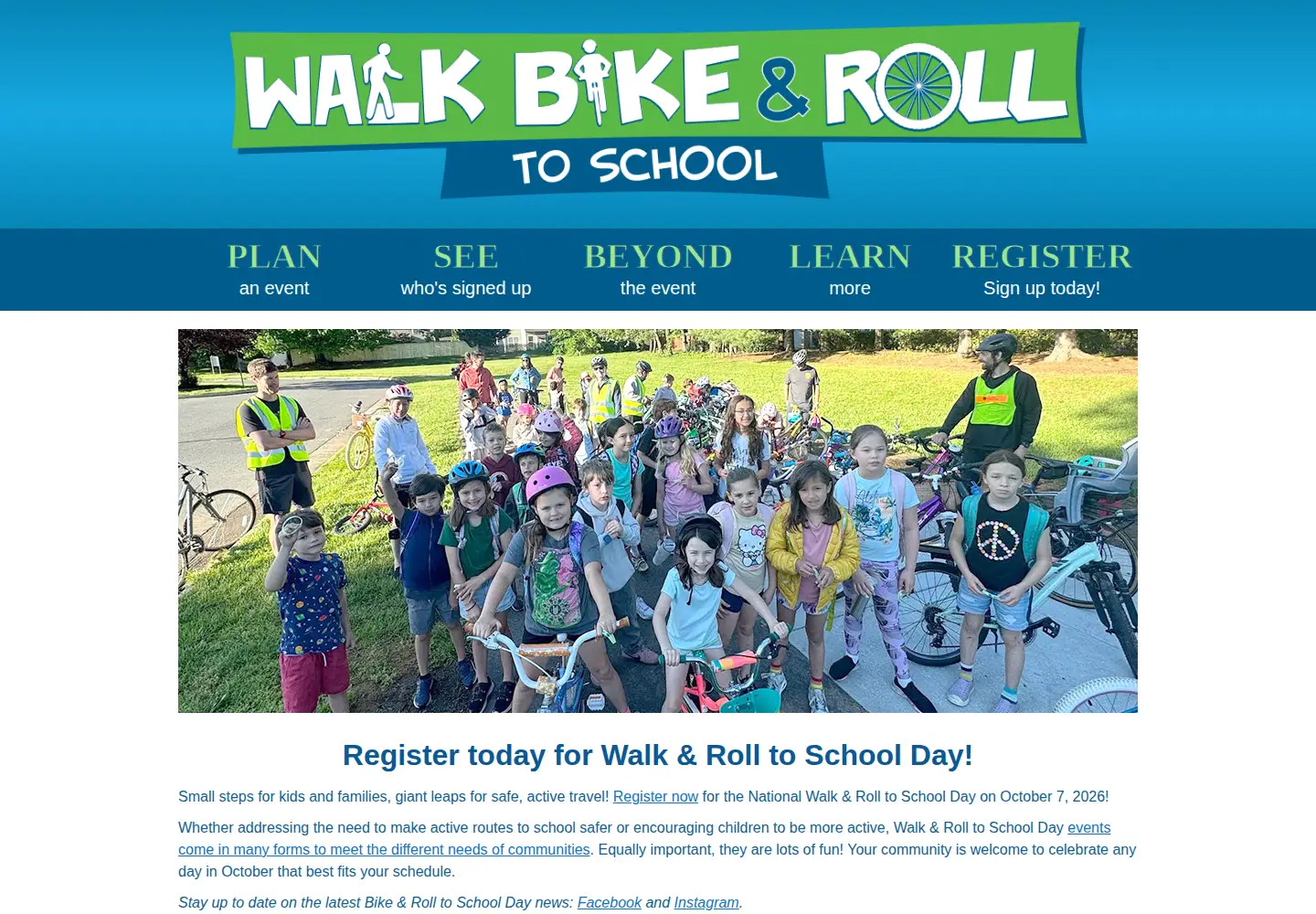 Screenshot of walkbiketoschool.org