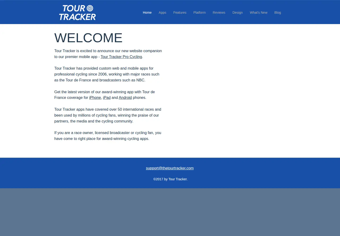 Screenshot of thetourtracker.com