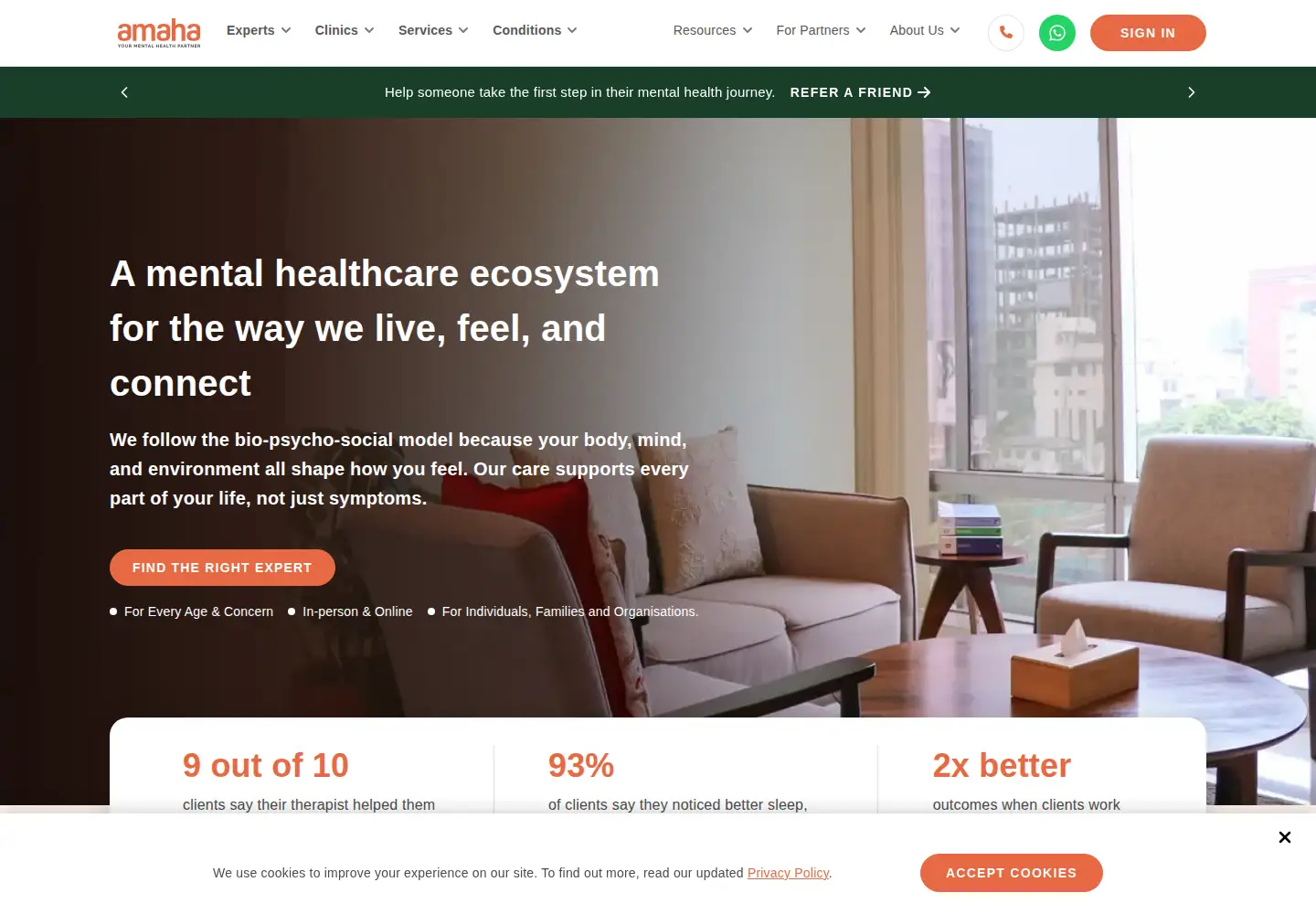 Screenshot of amahahealth.com